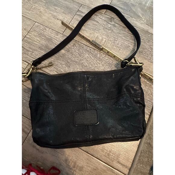 Vintage Fossil Women's Black Leather Foldover Modern Cargo Crossbody Bag - Picture 11 of 11